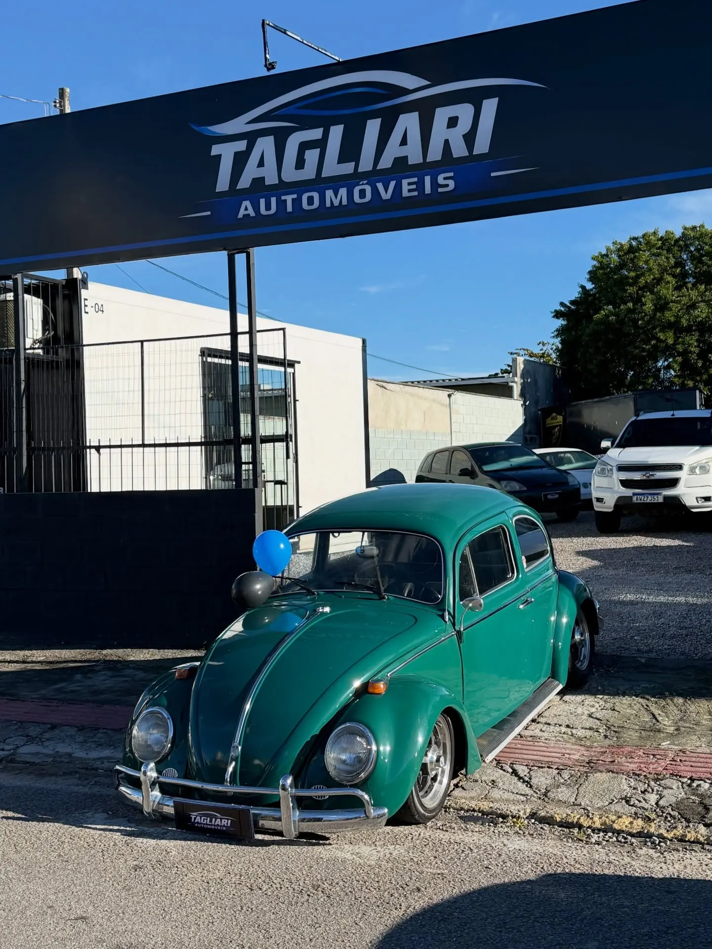 Volkswagen Fusca customizado, verde, vista frontal