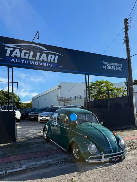 Volkswagen Fusca customizado, verde, vista lateral